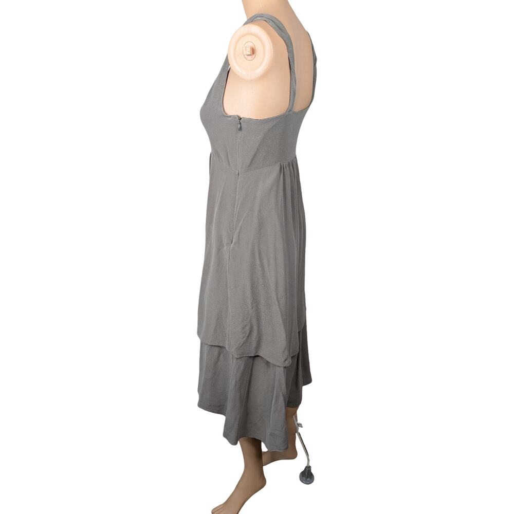 VTG Banana Republic Y2K Silk Dress 2 Gray Green Layered Asymmetric Fairy Minimal - Picture 6 of 9